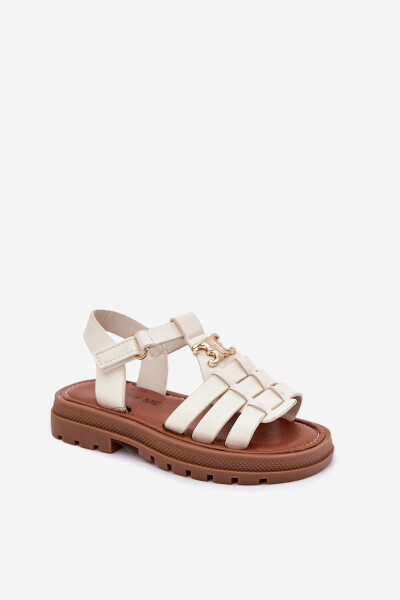 Dívčí sandály s ozdobným detailem béžové Serina 34