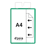 Djois identifikační kapsa se závěsem, A4, zelená, 10 ks
