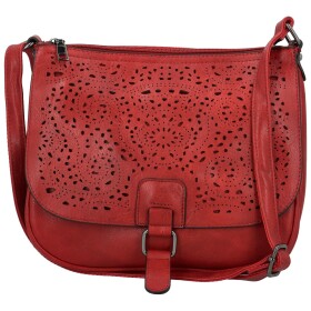 Módní dámská koženková crossbody kabelka Oresta, červená