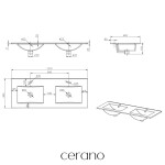 CERANO - Dvojumyvadlo keramické Todo - nábytkové - bílá lesklá - 121x46,5 CER-431602