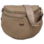 Trendy dámská koženková ledvinko-kabelka Senta, tmavě béžová