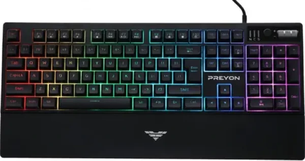 PREYON Long Claw Alpha černá / Herní klávesnice / Drátová / US layout / RGB (PLCA104B)