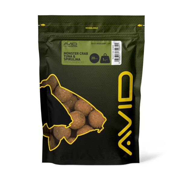 Avid Boilies Premium Monster Crab-Tuna & Spirulina 1kg - 24mm,Avid Boilies Premium Monster Crab-Tuna & Spirulina 1kg - 24mm