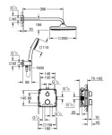 GROHE - Sprchový set s termostatem pod omítku, s tělesem, 25x25 cm, 2 proudy, matná černá 348822430