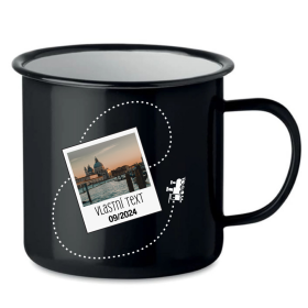 Personalizovaný retro plecháček s fotkou a cestovatelským motivem