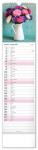 Nástěnný kalendář 2027 Notique kravata Květiny – Kvety, 12 x 48 cm