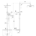 CERSANIT - Sprchový sloup BRASCO s termostatickou baterií, černý S951-827