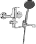 JB Sanitary Nástěnná umyvadlová a sprchová baterie SLIM, rozteč 150 mm, otočný přepínač, s příslušenstvím, S ramínko 250 mm A10 37 21
