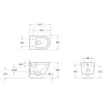 SAPHO - PACO SHORT závěsná WC mísa, Rimless, 36x47,5cm, bílá PZ1012SH