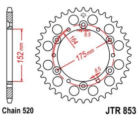 JT Sprockets Řetězová rozeta na Yamaha Raptor 660 Počet zubů: 40 zubů