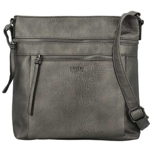 Stylová dámská koženková crossbody kabelka Orniva, stříbrná