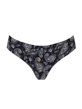 Dámské kalhotky brazilky Julimex Simple Paisley Brasil S-XL černý vzor XL