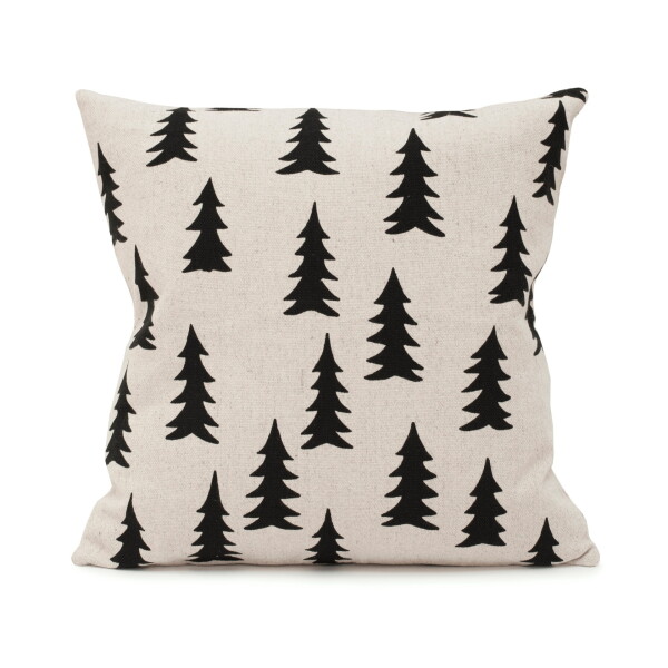 Fine Little Day Povlak na polštář Gran Nature Black 48 x 48 cm, béžová barva, černá barva, textil