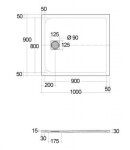 KLUDI - Terra Sprchová vanička 100x90 cm, matná černá 09DW0839