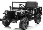 Mamido Dětský elektrický vojenský Jeep Willys 4x4 černý