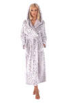 Dámský župan 3956 irbis s kapucí vzorovaný - Vestis šedo-bílá XL