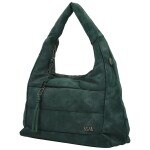 Trendy dámská koženková kabelka na rameno Coveri Ellisa, tmavě zelená