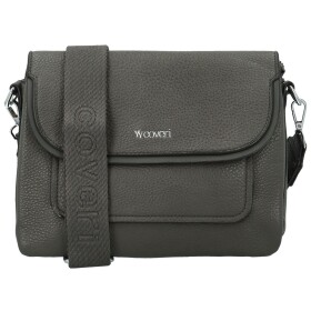 Trendy dámská koženková crossbody kabelka Coveri Longina, tmavě šedá