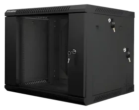 Lanberg WF02 černá / Nástěnný rozvaděč / 19" / 9U / 600×600 mm / prosklené dveře (WF02-6609-10B)