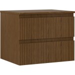 MEXEN/S - Rivel koupelnová skříňka pod umyvadlo 60 cm s deskou, 2 zásuvky, reliéf , ořech 91A20-06047-2-BFFC86