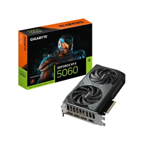 GIGABYTE GeForce RTX 5060 WINDFORCE 8GB / 2677MHz / 8GB GDDR7 / 128-bit / 1x HDMI + 3x DP / 450W (8) (GV-N5060WF2-8GD)