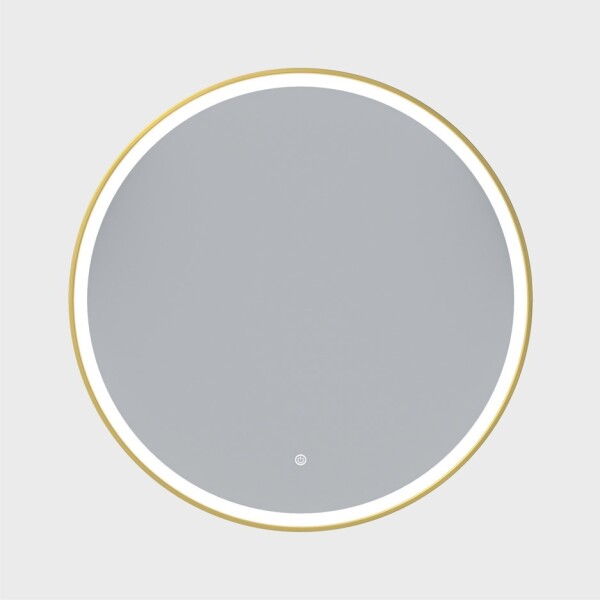 Erga Olivia, kulaté LED zrcadlo 90cm, zlatý kovový rám, 2070 lm, 6500K, přední osvětlení, ERG-V01-202-9090-GD