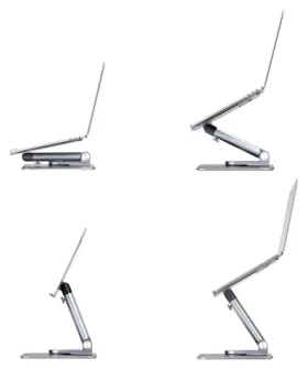 StarTech Teleskopický stojan na notebook stříbrný / Stojan na notebook / Otočná základna 360° / Hliník / Nosnost 5 kg (ATER-LAPTOP-RISER)