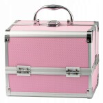 Aptel Kosmetický kufřík 22,5x17x17 růžovo-stříbrný