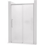 CERANO - Sprchové posuvné dveře Lantono - pravá - 8 mm - Soft-Close - chrom, mléčné sklo - 130x195 CER-663184