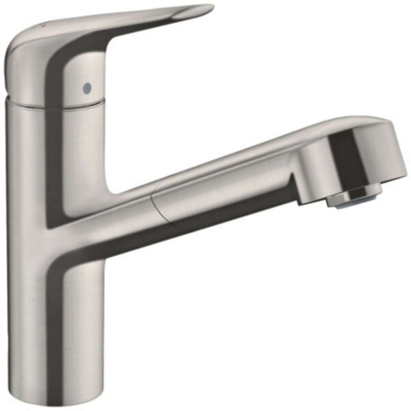 HANSGROHE - Focus M42 Dřezová baterie M4214-H150 s výsuvnou sprškou, sBOX, vzhled nerezu 71829800
