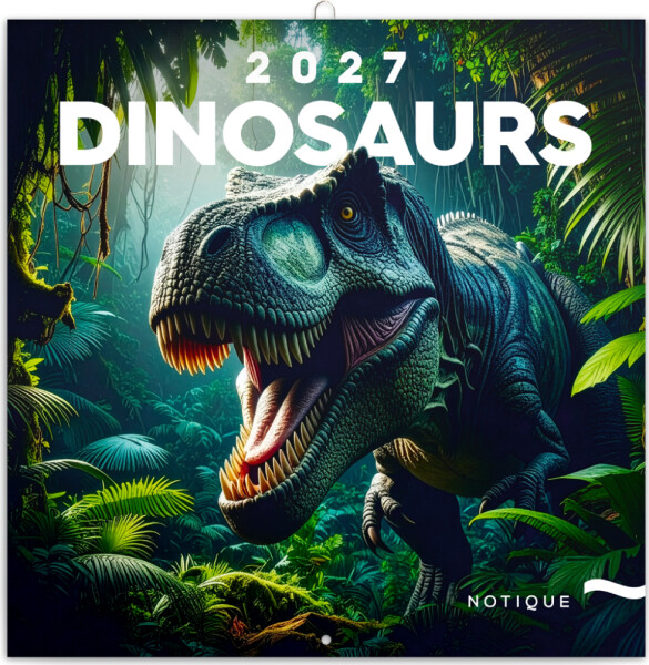 Kalendář 2027 poznámkový: Dinosauři, 30 x 30 cm