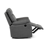 TV a relaxační křeslo s elektrickým ovládáním, potah šedá látka v dekoru vintage, 1 motor 240V