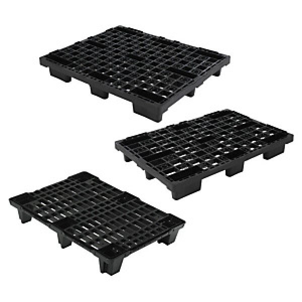 Plastové palety 800 x 600 x 130 mm, zatížení 800kg, hmotnost 2,8kg | RAJA
