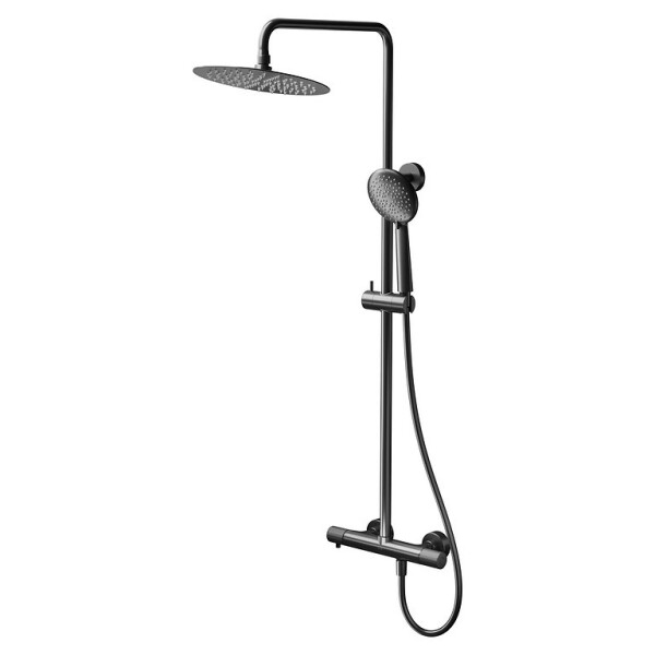 CERSANIT - Sprchový sloup ZEN s termostatickou baterií, gun metal black S951-784