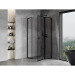 MEXEN/S - Mist L sprchový kout pětiboký křídlový pravá 90 x 90, černá okraj, černá 8A8L-090-090-70-70-P