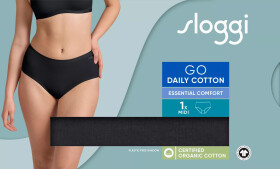 Dámské kalhotky GO Daily Cotton Midi - BLACK - černé 0004 - SLOGGI BLACK M