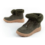 Dámské kotníkové zateplené boty F30232 1020 400Tmavě zelená s hnědou - Scholl tmavě zelená 40