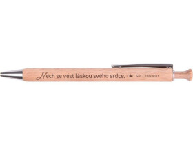 Dřevěná propiska Nech se vést láskou srdce - Sri Chinmoy
