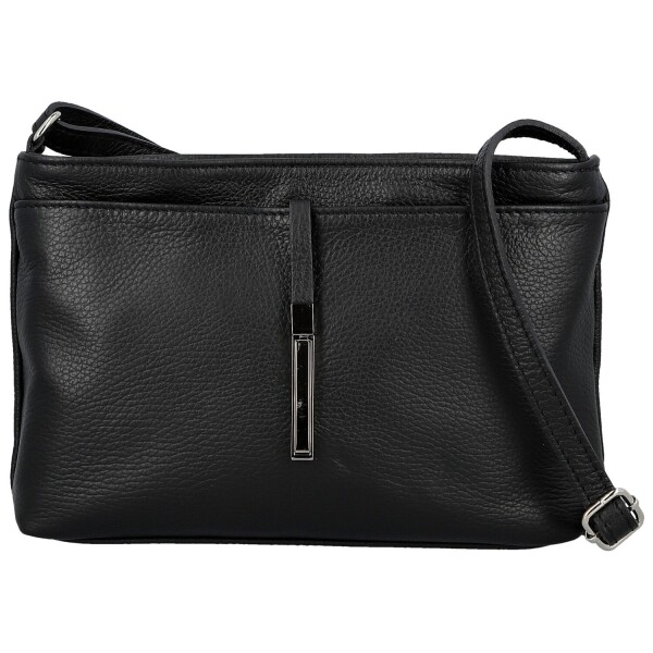 Módní dámská kožená crossbody kabelka Ofelie, černá