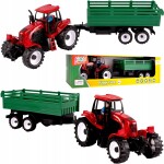 MalPlay TRAKTOR FARMÁŘSKÝ 47cm S ODNÍMATELNÝM PŘÍVĚSEM + FIGURKA FARMÁŘE