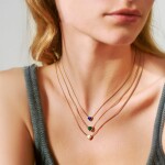 Ocelový náhrdelník Josiane - perleť a zirkony, Zlatá 39 cm + 7 cm (prodloužení)