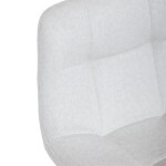 Židle barová, bílá látka, čtyřnohá kovová podnož, černý mat