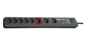 Brennenstuhl Secure-Tec šedá / Prodlužovací kabel / 8x zásuvka / přepěťová ochrana / 3 m / 16 A (1159490936)