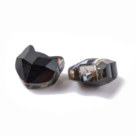 Skleněné korálky - broušená kočka - různé varianty - 8,5 x 8,5 x 5 mm - 1 ks Barva: Černá