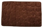 MSV PEBBLES koupelnová předložka 40 x 60 cm hnědá / Polyester, PU pěna / Protiskluzová