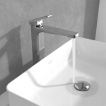 VILLEROY & BOCH - Architectura Square Umyvadlová baterie s výpustí Push-Open, AquaSmart, chrom TVW12500200061