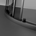 BESCO - Set čtvrtkruhový kout ZARYA BLACK + vanička AXIM STONE EFFECT - Barva rámu - Černá, Rozměr A - 80, Rozměr B - 80, Výplň - Čiré bezpečnostní sklo - 5 mm BCZBAXS80190