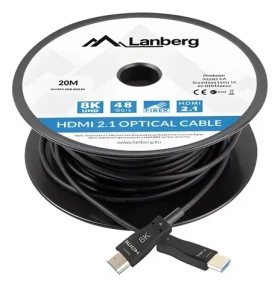 Lanberg CA-HDMI-30FB-0200-BK černá / Optický kabel HDMI / AOC / HDMI 2.1 / 20 m / 8K (CA-HDMI-30FB-0200-BK)