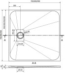 MEXEN/S - Hugo sprchová vanička SMC 80 x 80, černá, krytka zlatá 42708080-G