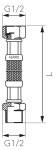 NOVASERVIS - Nerezová hadička Š1/2" x M1/2" -20cm PWS11